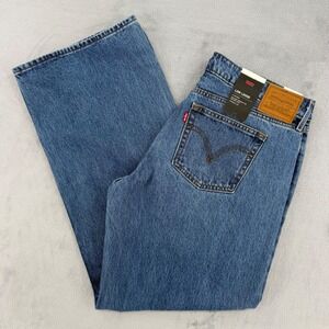 Levis Premium Jeans Womens Size W 31 L 32 Low Loose Straight Leg Blue Denim